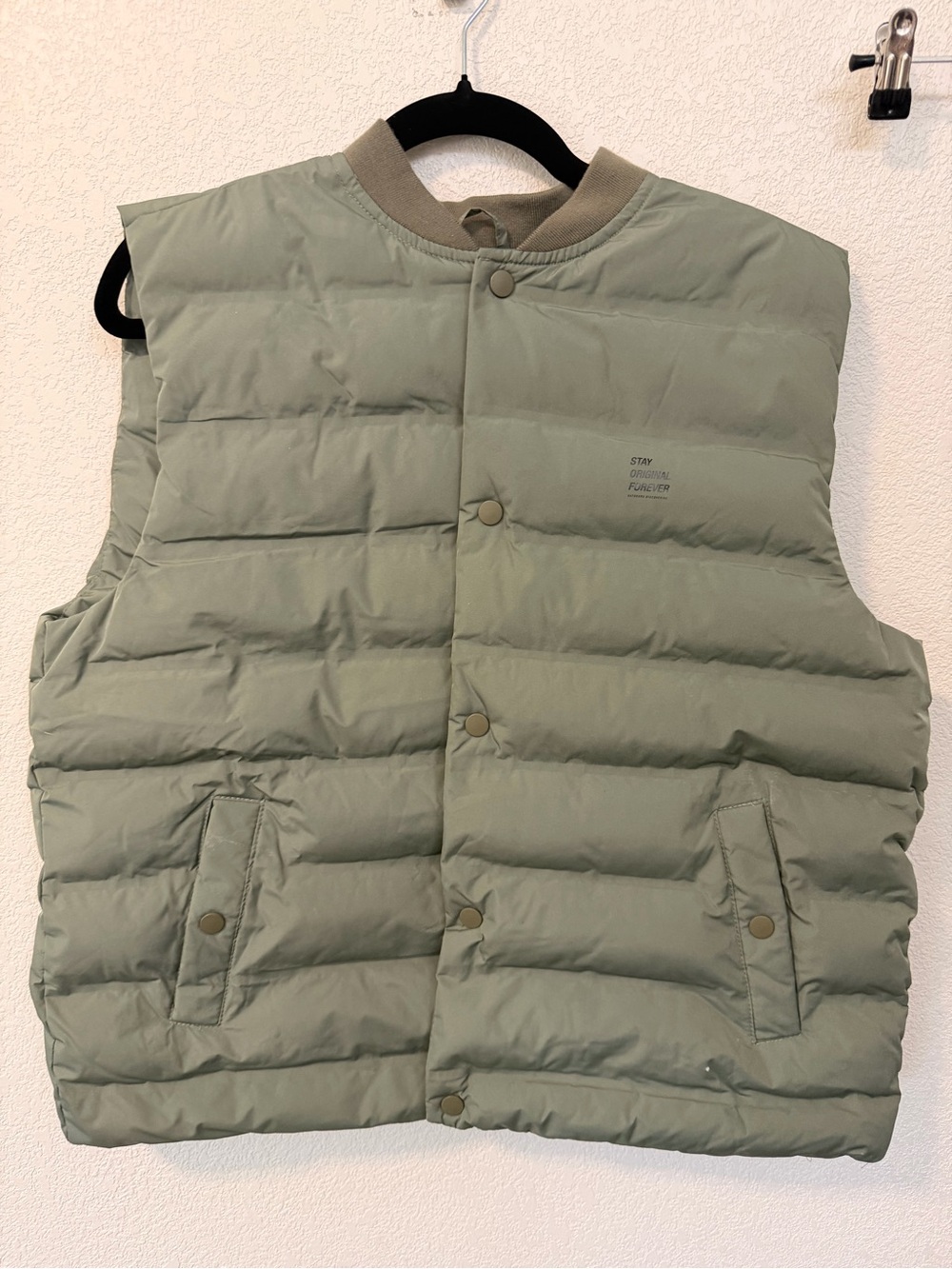 Zara Boys Puffer Vest Sage Green Size 13-14 (164cm) NWOT